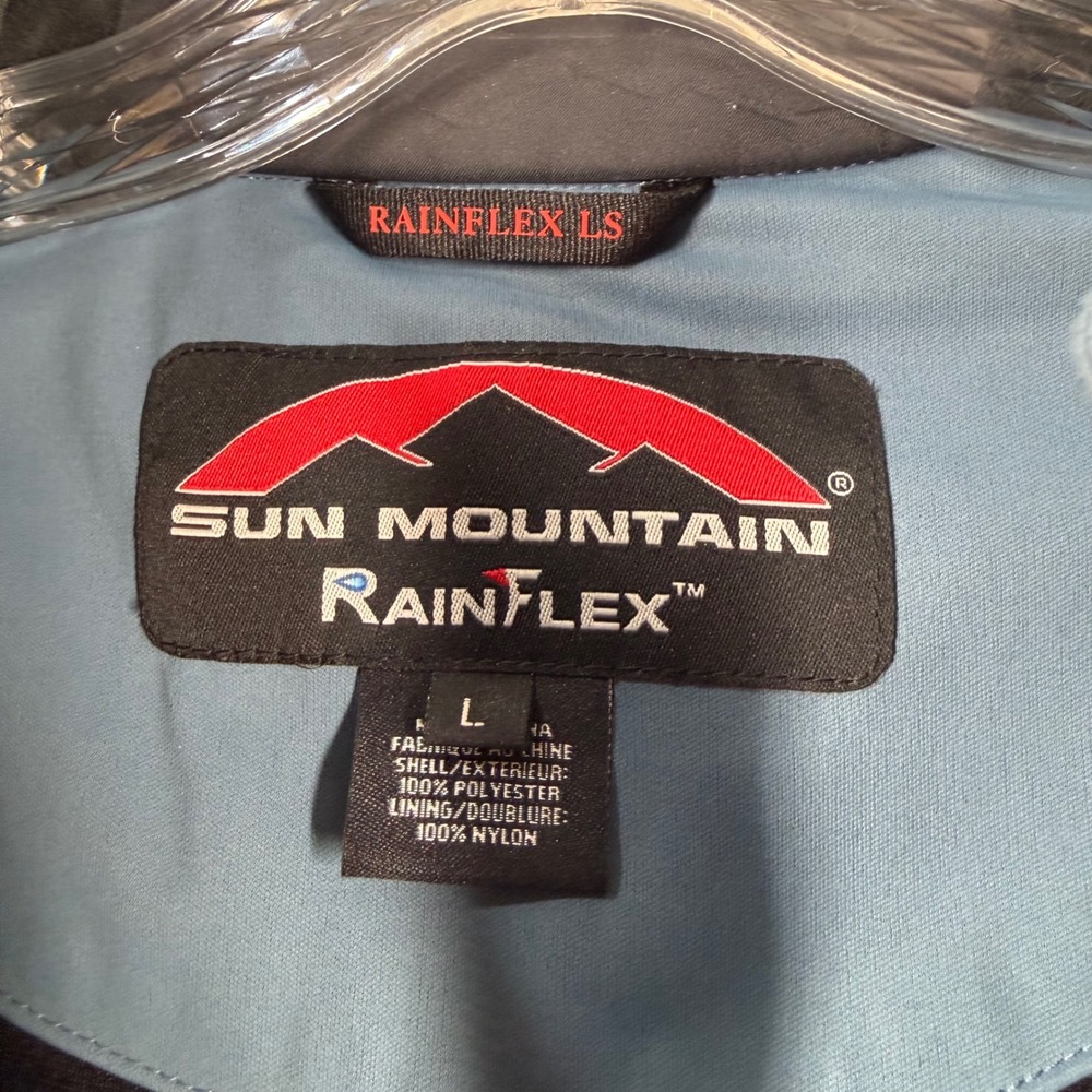 Sun Mountain RainFlex LS Mens Blue 1/4 Zip Golf Waterproof Rain Jacket Sz L - Picture 2 of 12